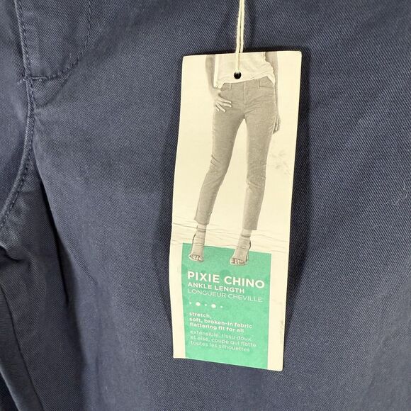 New Old Navy Pixie Pants Women's 8 Blue Chino Mid Rise Ankle Length Cotton Blend - Picture 5 of 11